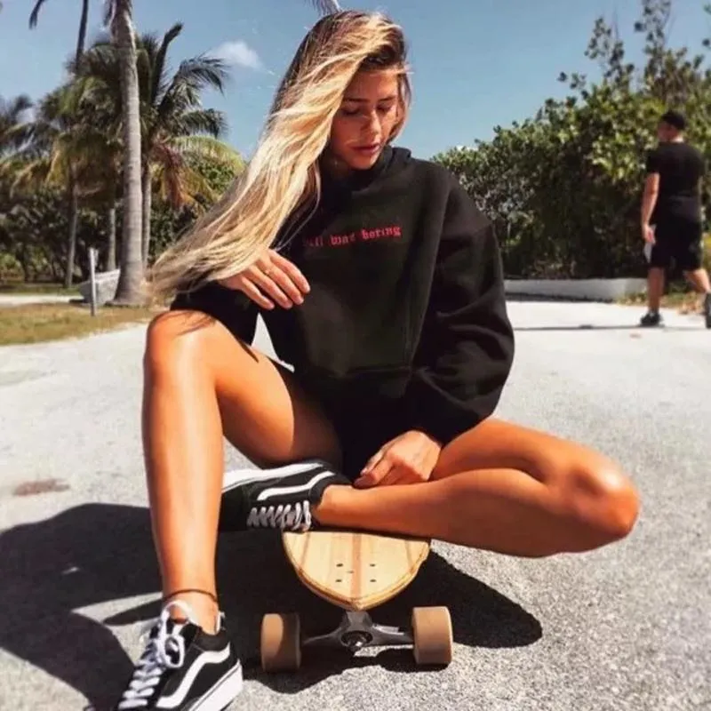 'Hell was boring' Crop Hoodie