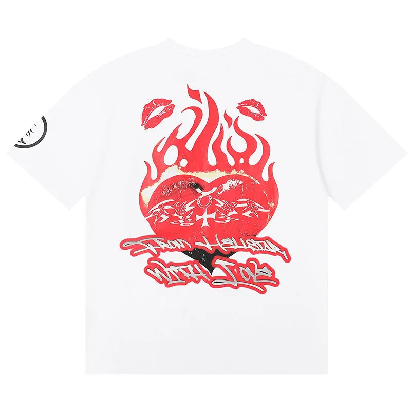 Hellstar Letter Printed T-Shirt White