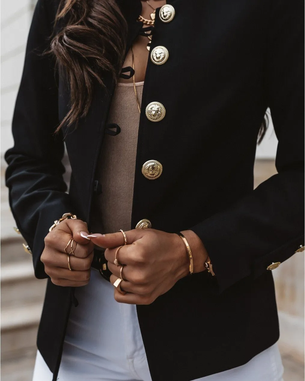 Here for Business Ruched Blazer - Black