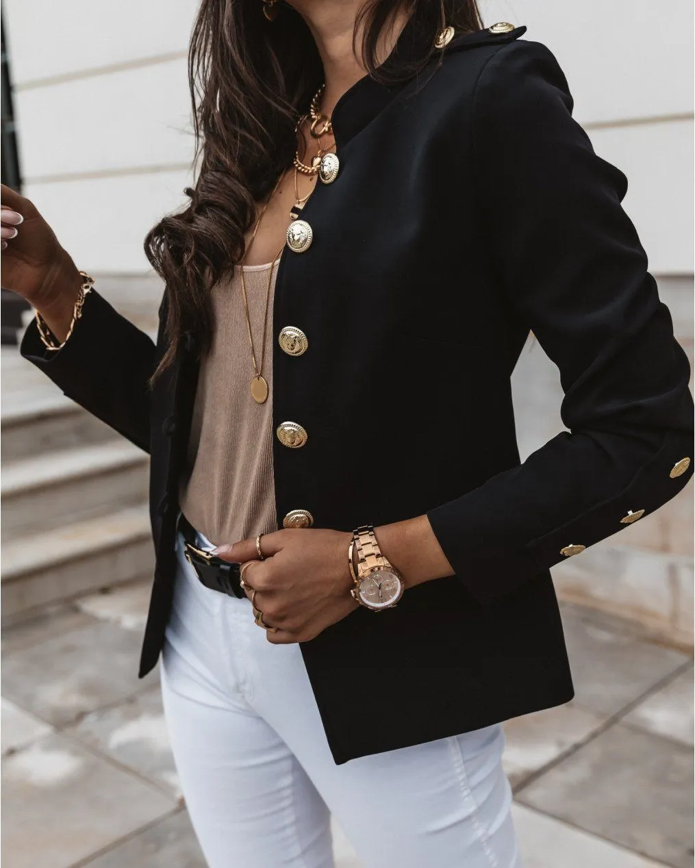 Here for Business Ruched Blazer - Black