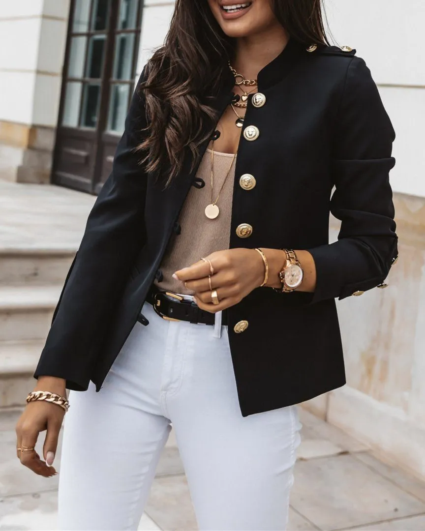 Here for Business Ruched Blazer - Black