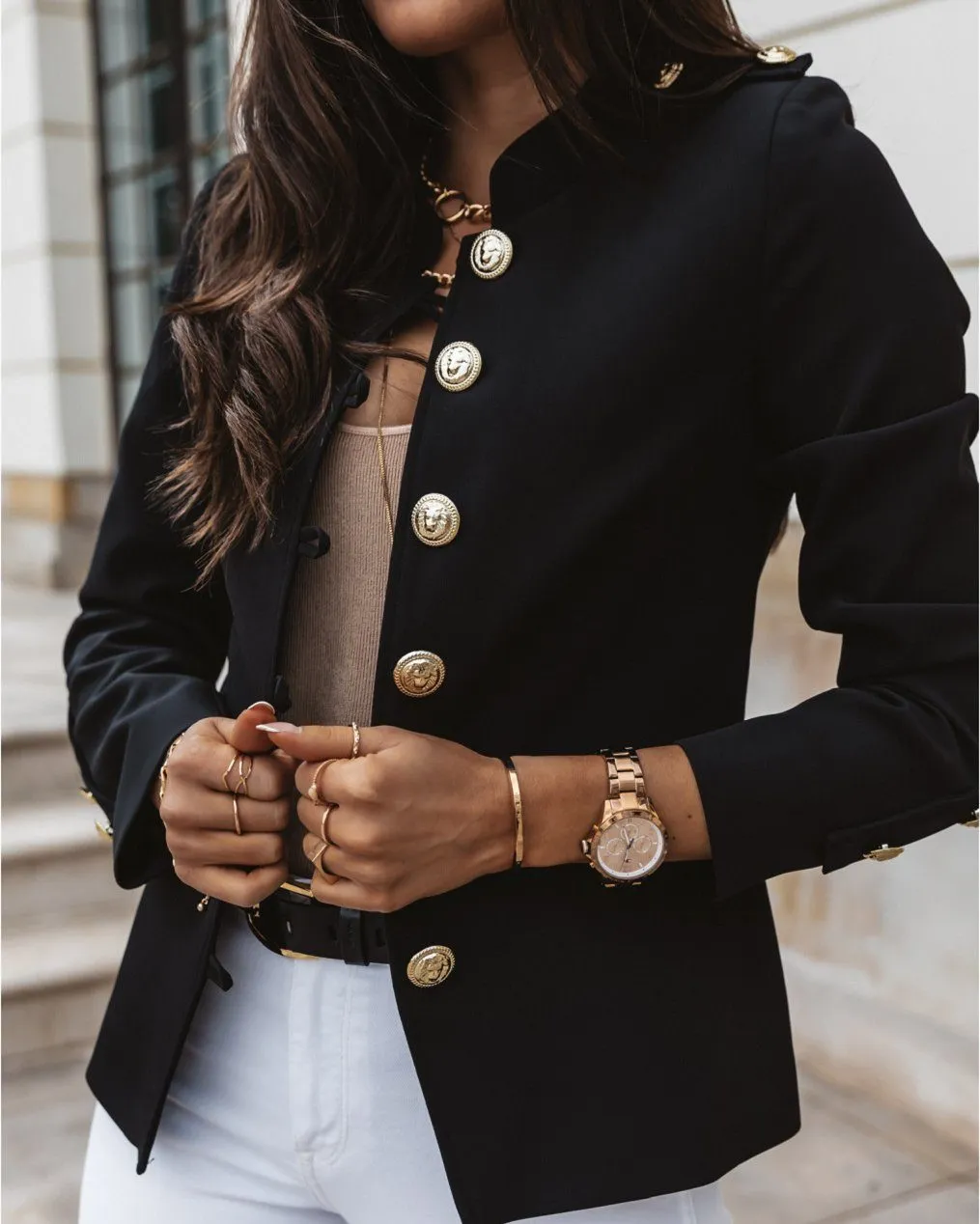 Here for Business Ruched Blazer - Black