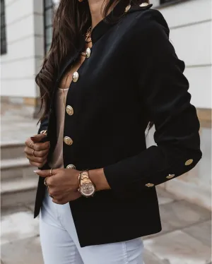Here for Business Ruched Blazer - Black