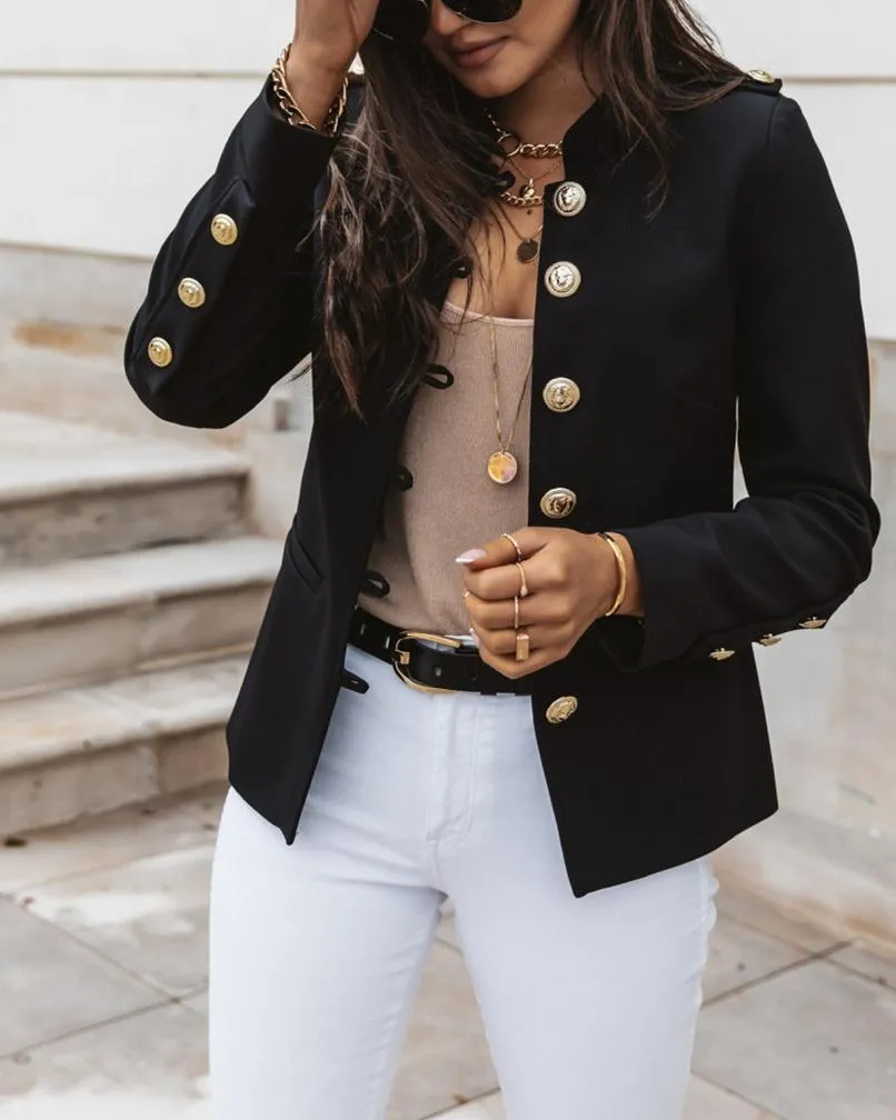 Here for Business Ruched Blazer - Black