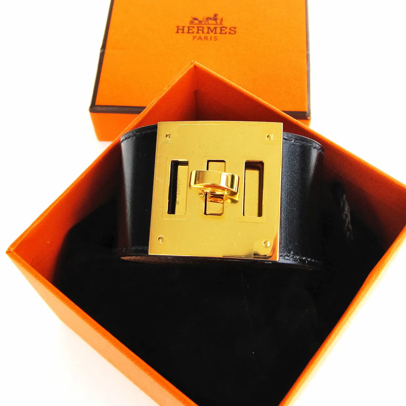 Hermes Black Kelly Dog with Gold Hardware