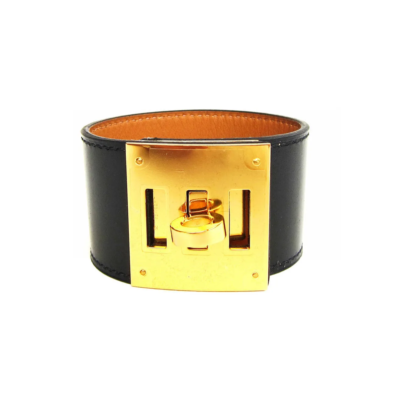 Hermes Black Kelly Dog with Gold Hardware