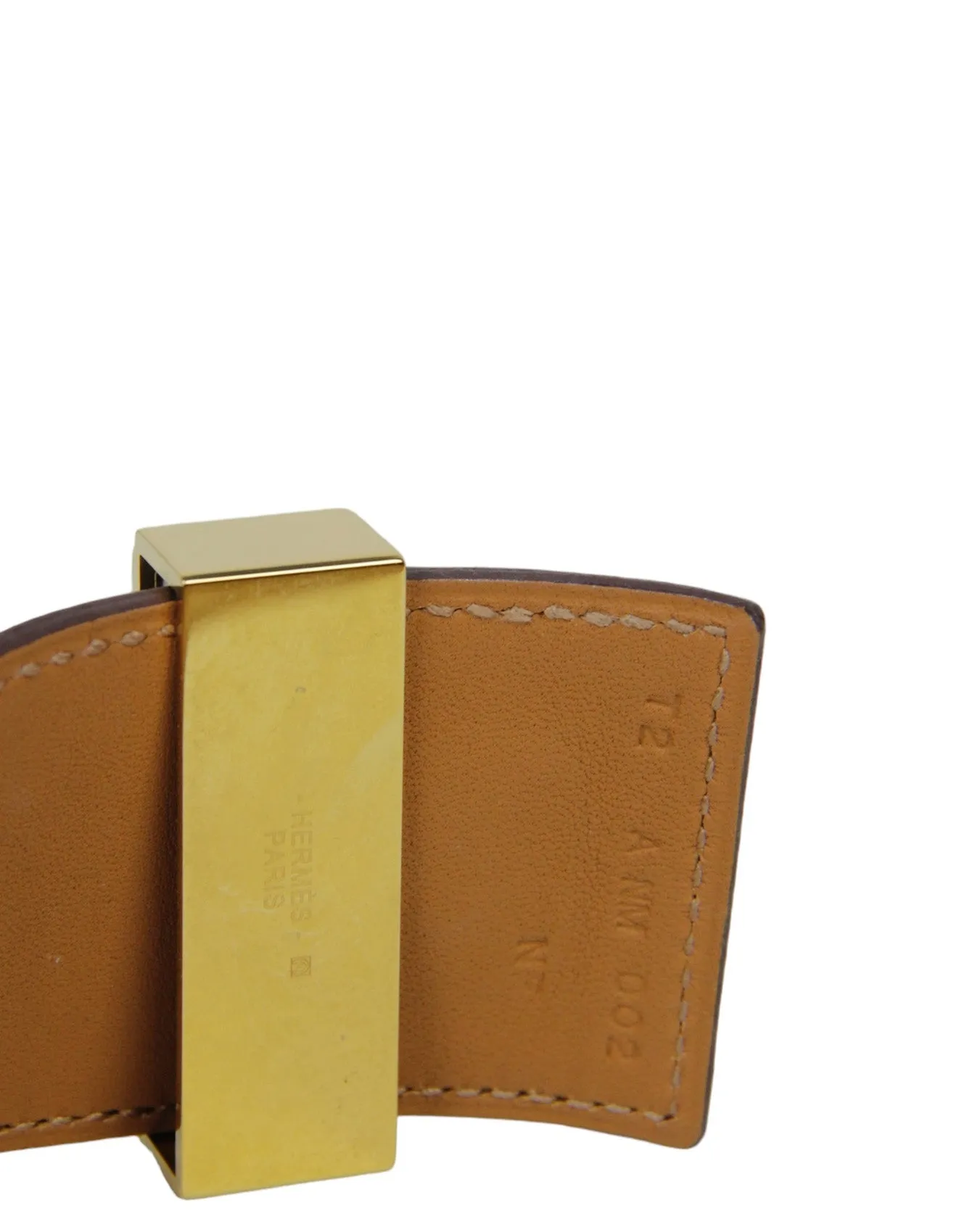 Hermes Etoupe & Goldtone Collier de Chien CDC Bracelet sz T2