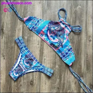 High Neck Tank Crop Top Bikini Crochet Bikinis Set Swimwear