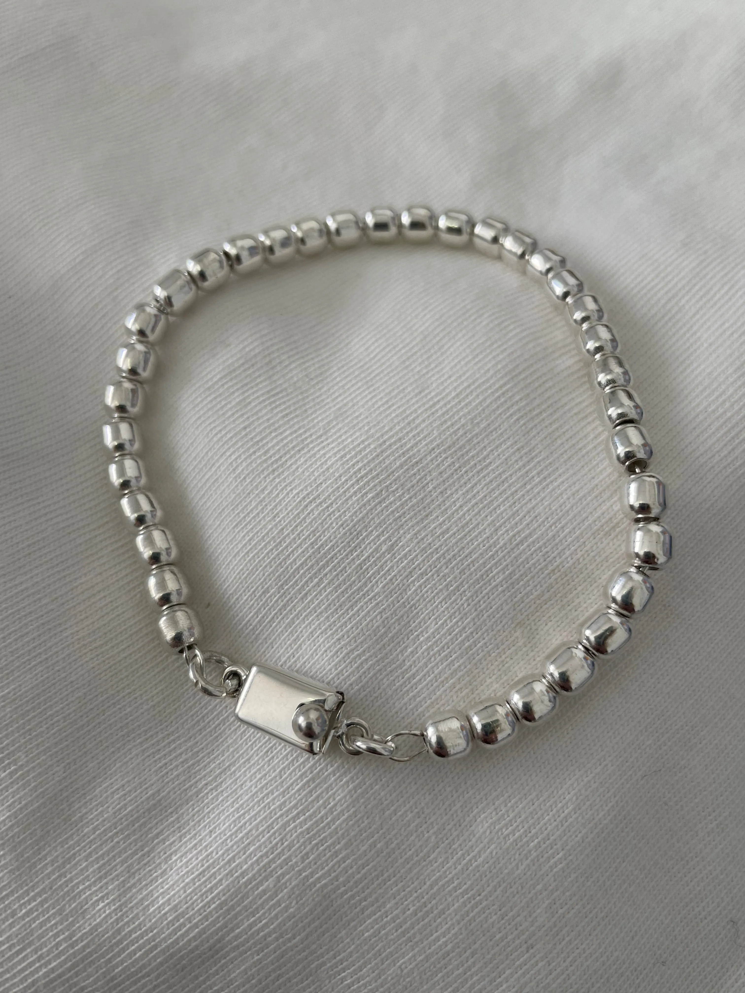 Hola Bella Silver Rice Bead Bracelet