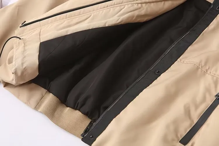 Hooded Jacket Summer Women Clothing Street Casual  with pocket