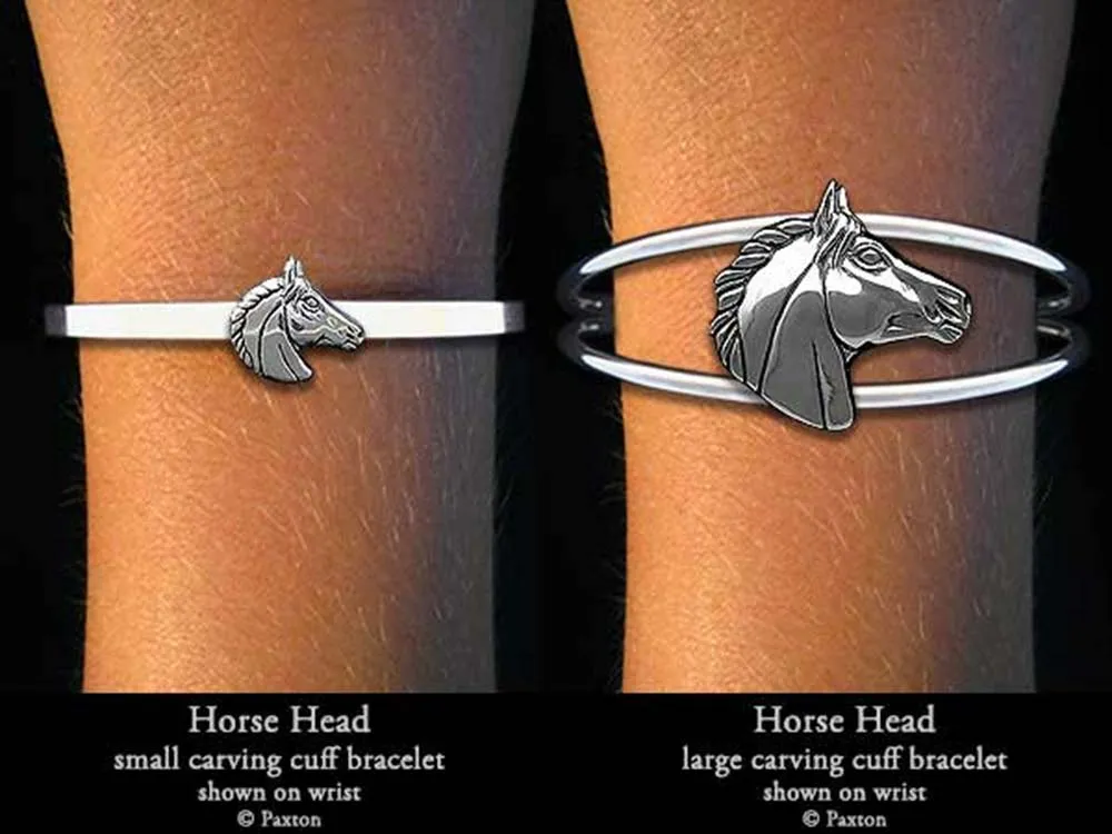 Horse Head Cuff Bracelet Sterling Silver