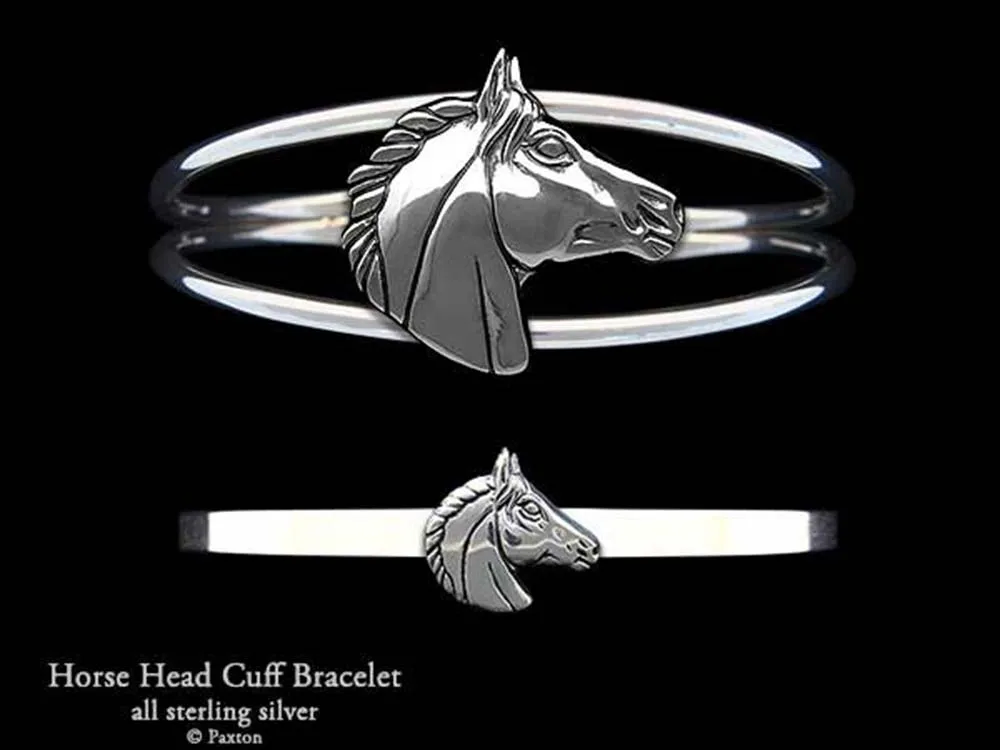 Horse Head Cuff Bracelet Sterling Silver