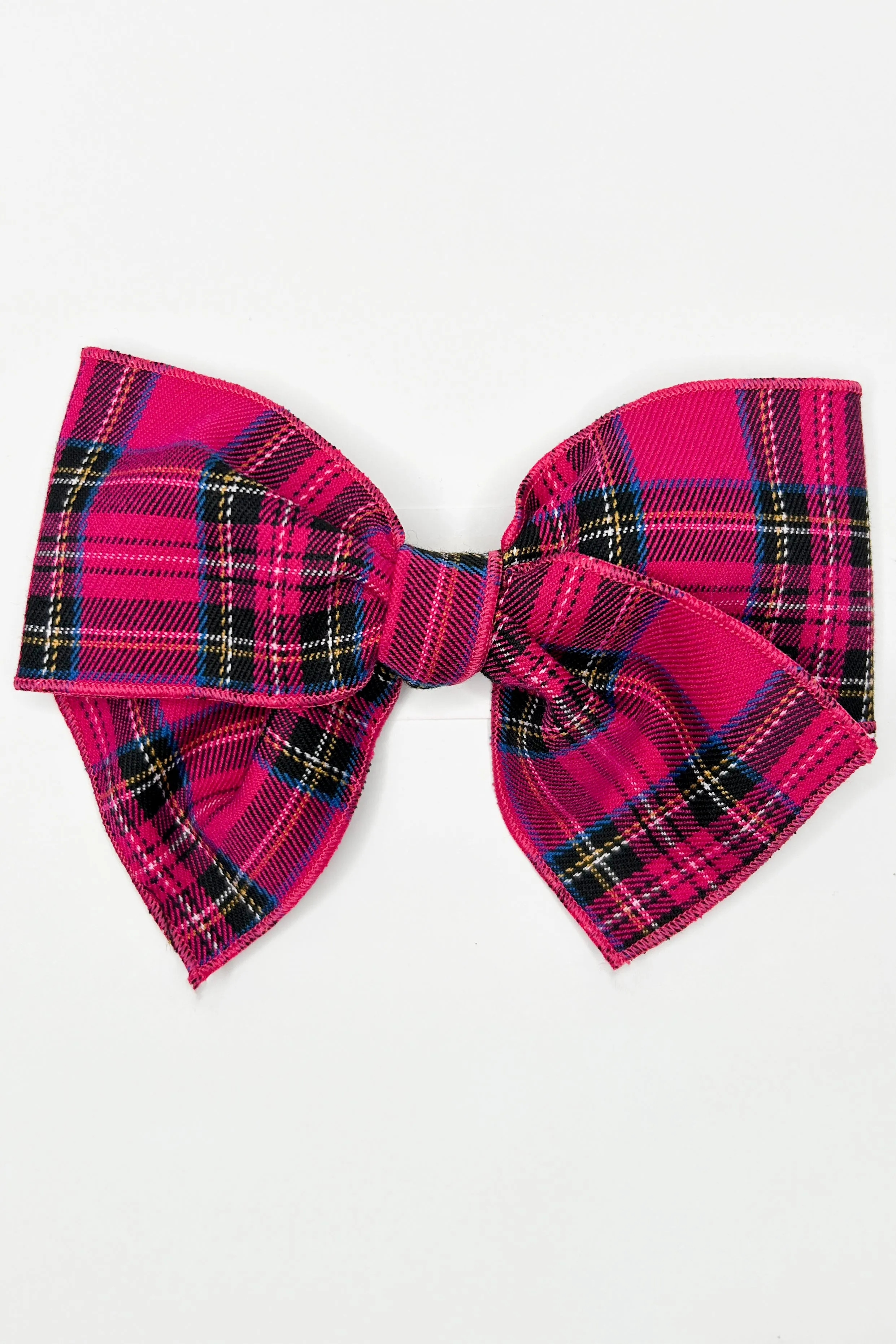 Hot Pink Tartan Hair Bow