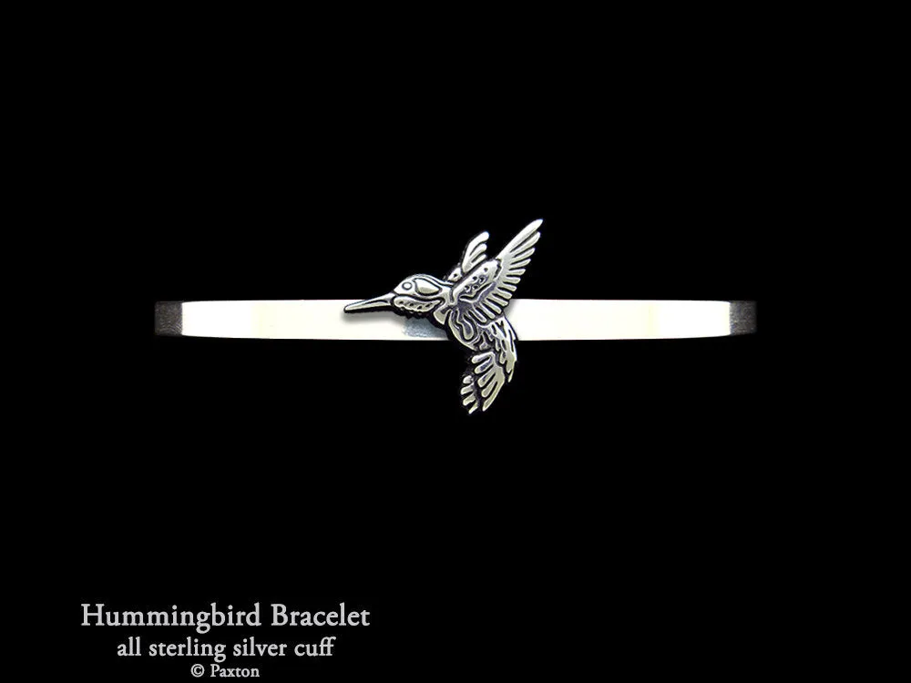 Hummingbird Cuff Bracelet Sterling Silver