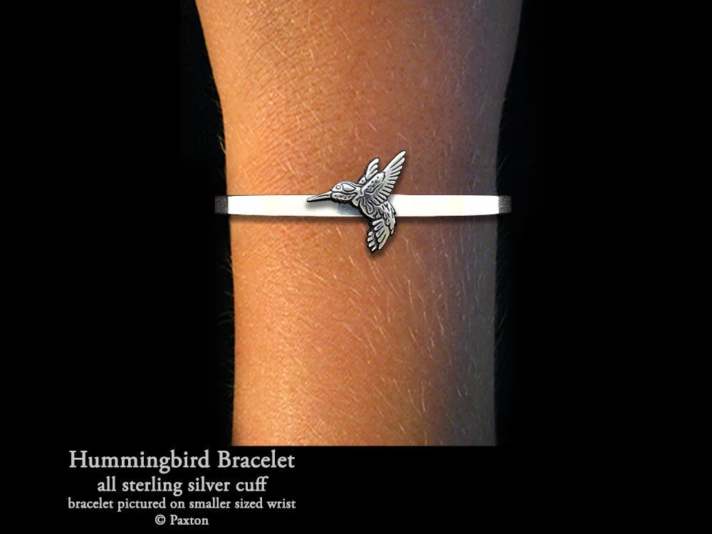 Hummingbird Cuff Bracelet Sterling Silver