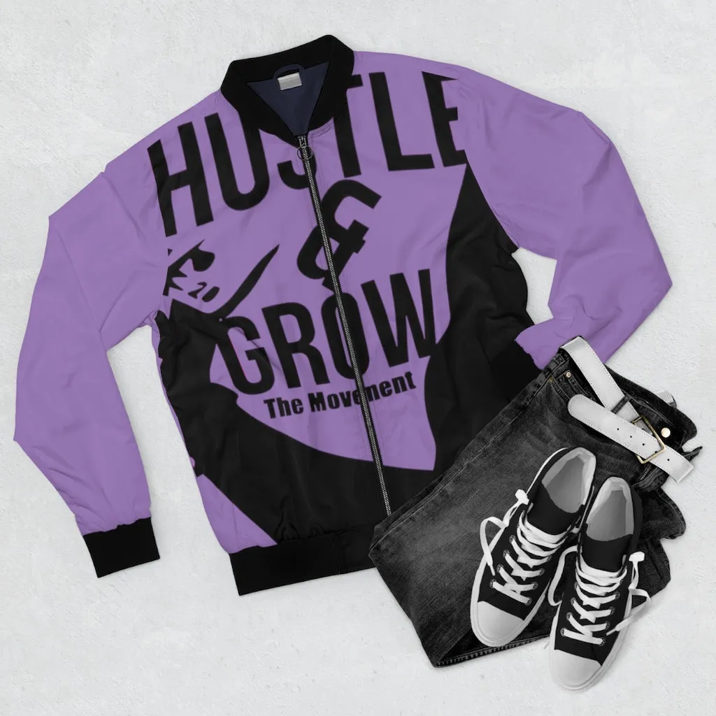 Hustle & Grow Bomber Jacket (Light Purple)