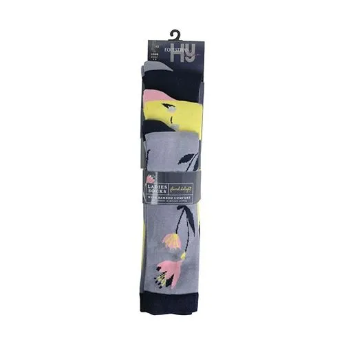 HyFASHION Floral Delight Horse Riding Socks (Pack of 3)