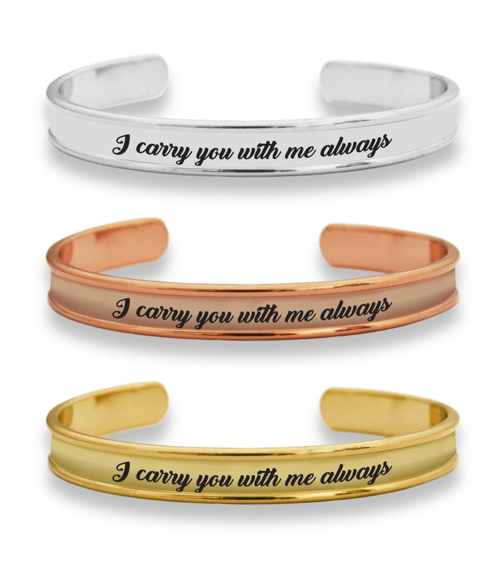 I Carry You With Me Always Cuff Bracelet