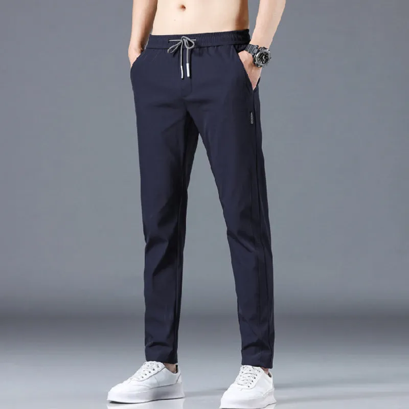 Ice silk casual trousers for men