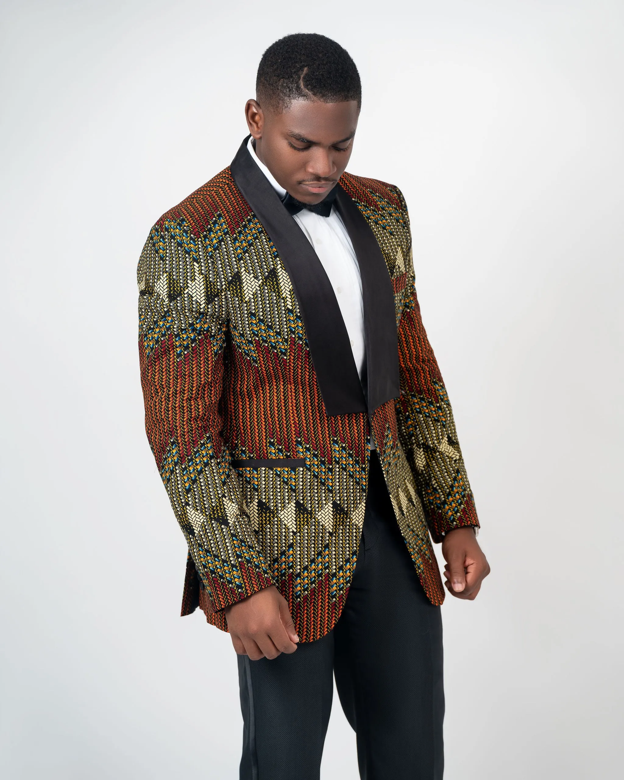 Idris Ankara Tuxedo Jacket Single Breasted (wide shawl lapel)