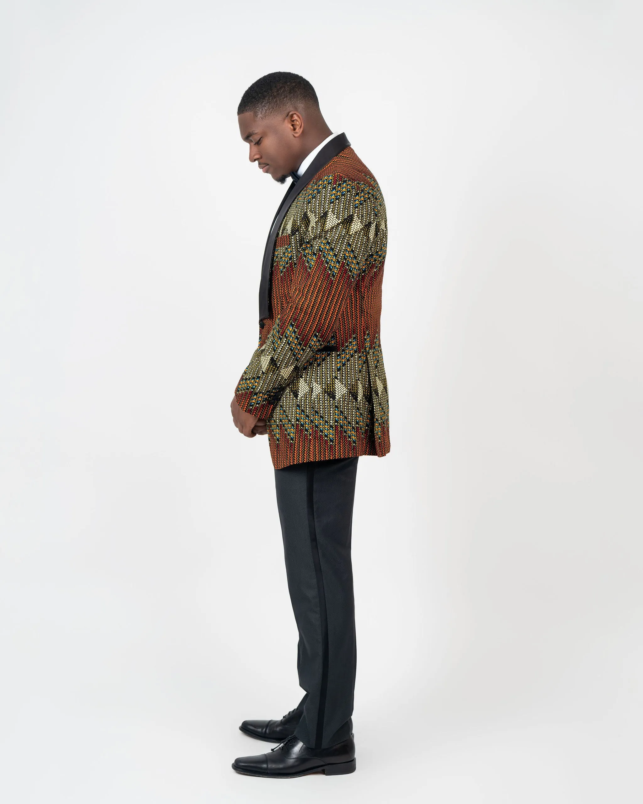 Idris Ankara Tuxedo Jacket Single Breasted (wide shawl lapel)