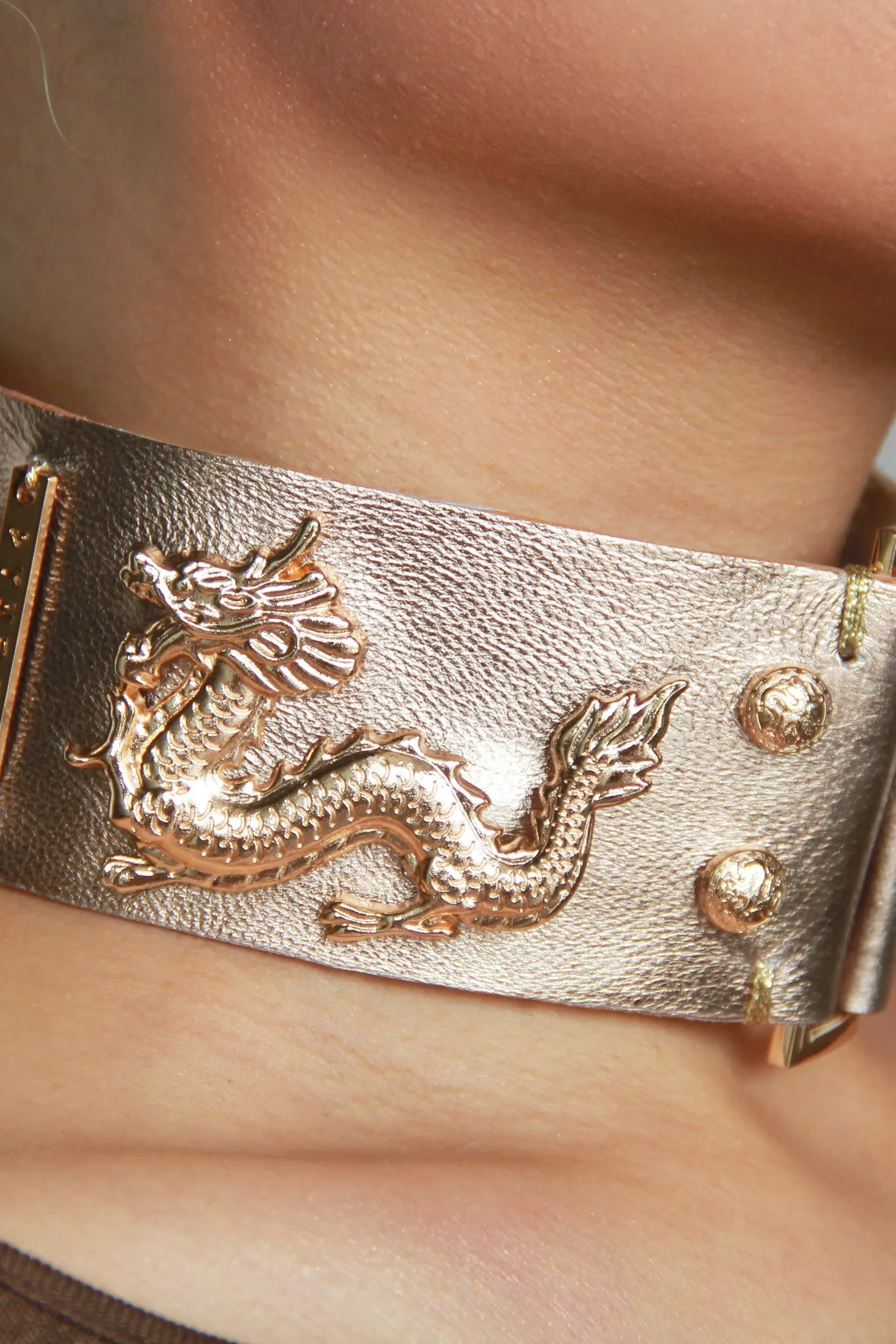 Imperial Dragon Deluxe Leather Choker