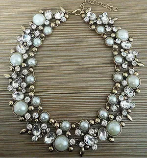 Indian Statement Large Collar Choker Necklace Women Crystal Rhinestone Vintage Maxi Chunky Big Bib Necklace Jewelry Accessories