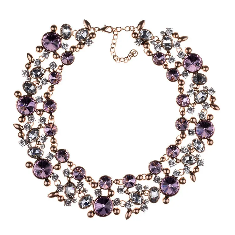 Indian Statement Large Collar Choker Necklace Women Crystal Rhinestone Vintage Maxi Chunky Big Bib Necklace Jewelry Accessories