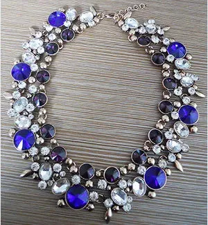Indian Statement Large Collar Choker Necklace Women Crystal Rhinestone Vintage Maxi Chunky Big Bib Necklace Jewelry Accessories