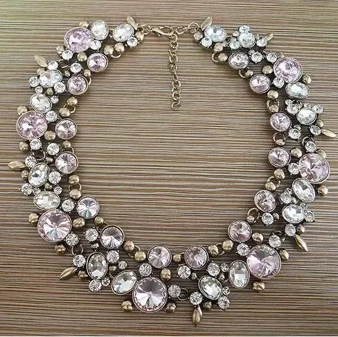 Indian Statement Large Collar Choker Necklace Women Crystal Rhinestone Vintage Maxi Chunky Big Bib Necklace Jewelry Accessories