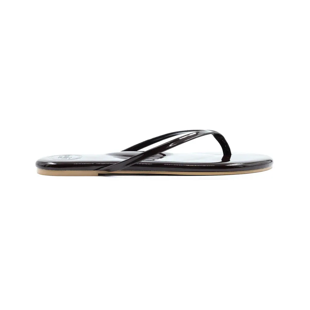 Indie Sandal in Walnut Patent Vegan Leather