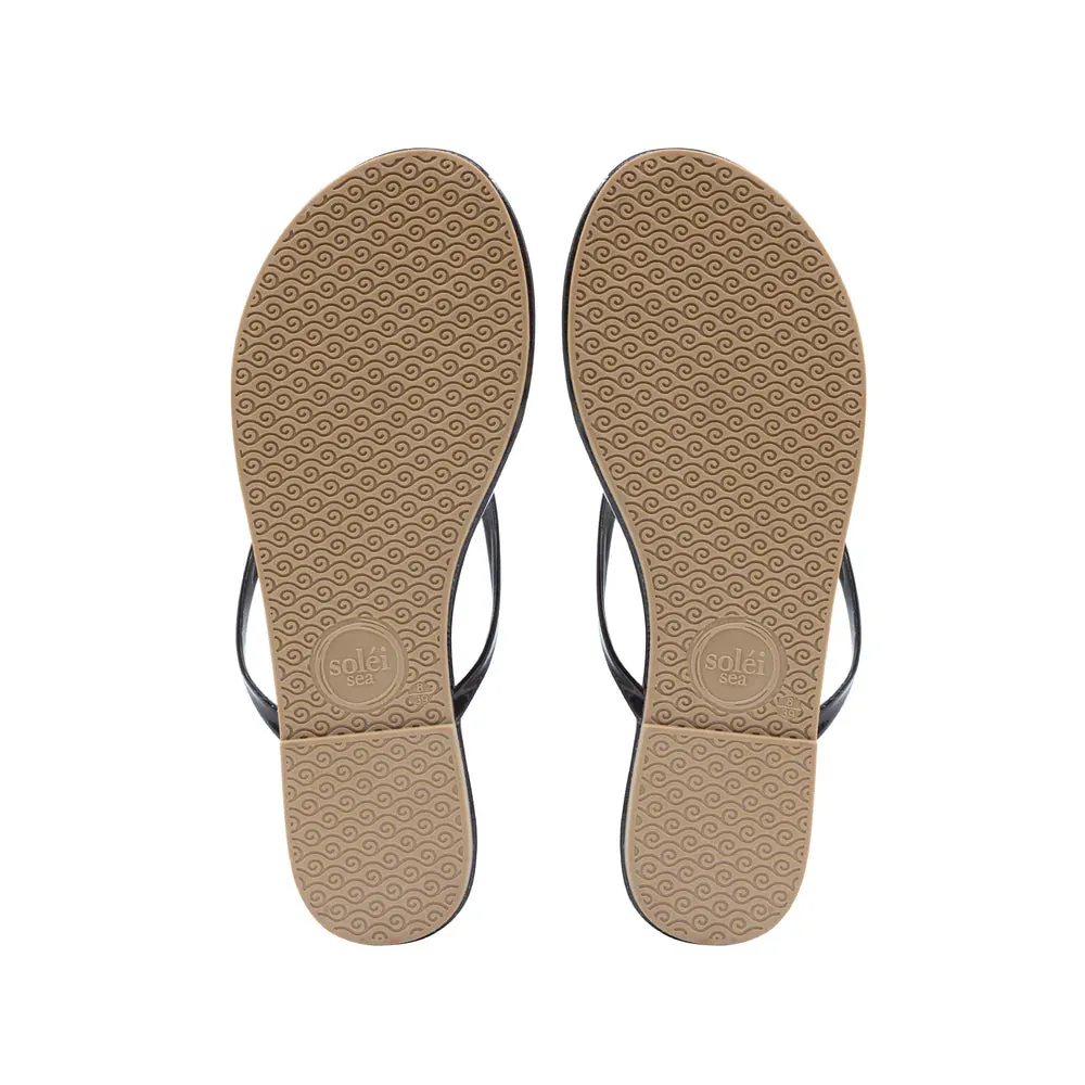 Indie Sandal in Walnut Patent Vegan Leather