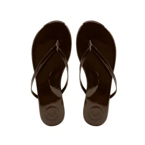 Indie Sandal in Walnut Patent Vegan Leather