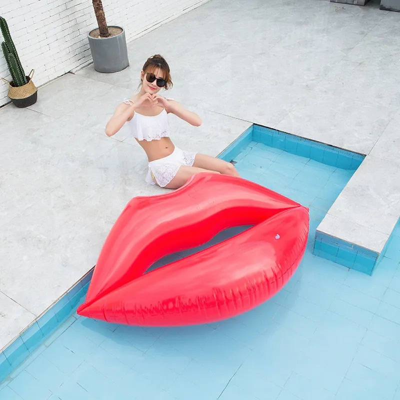 Inflatable Glitter Lipstick Style Pool Beach Swimming Float