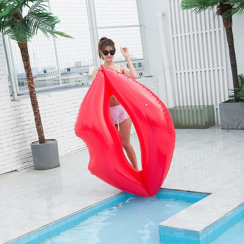 Inflatable Glitter Lipstick Style Pool Beach Swimming Float