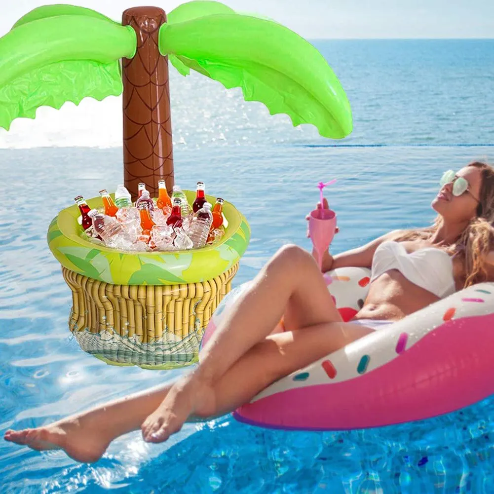 Inflatable Palm Tree Pool Beach Ice Bucket Beer Drinks Party Cooler