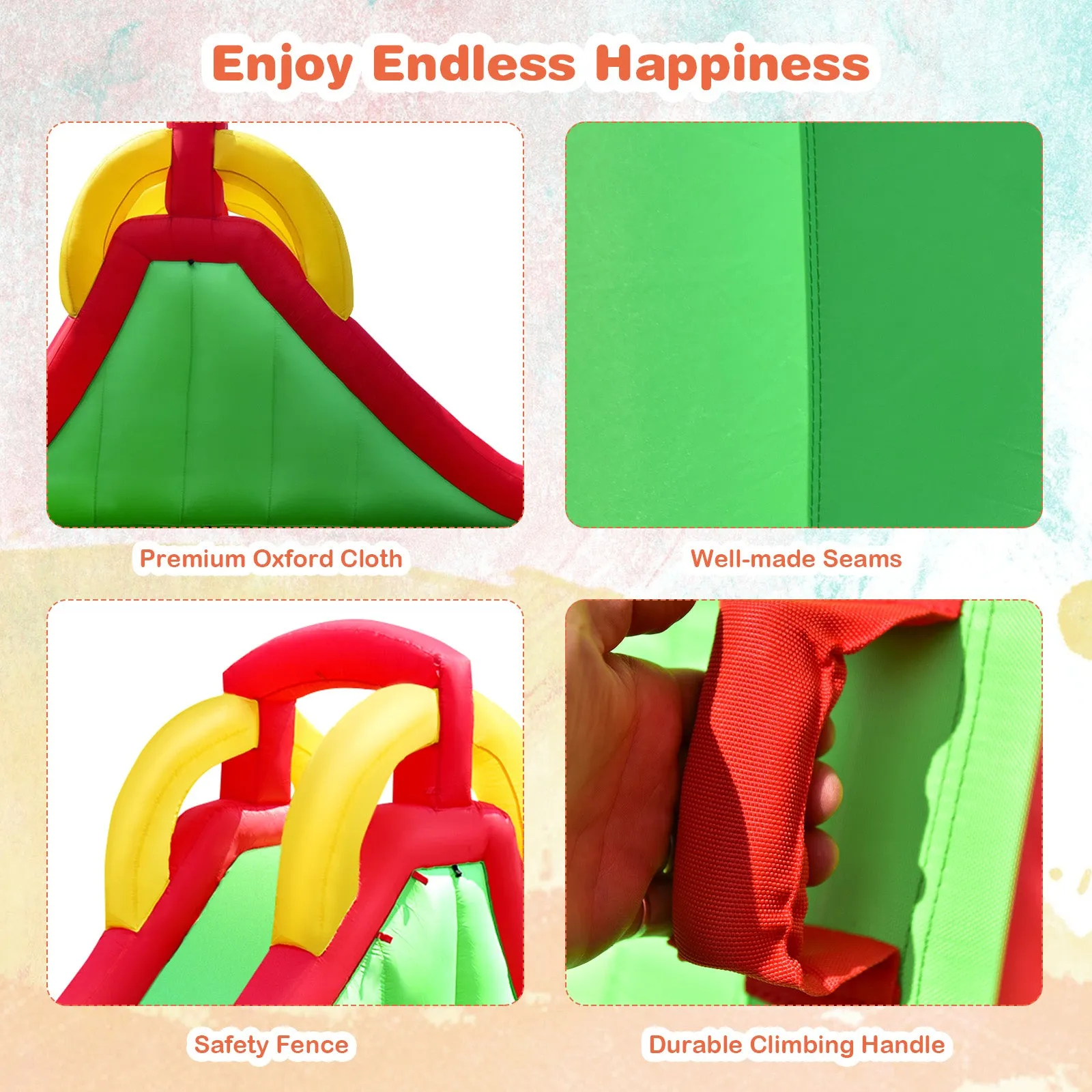 Inflatable Water Slide Bounce House with Climbing Wall and Jumper with 550W Blower