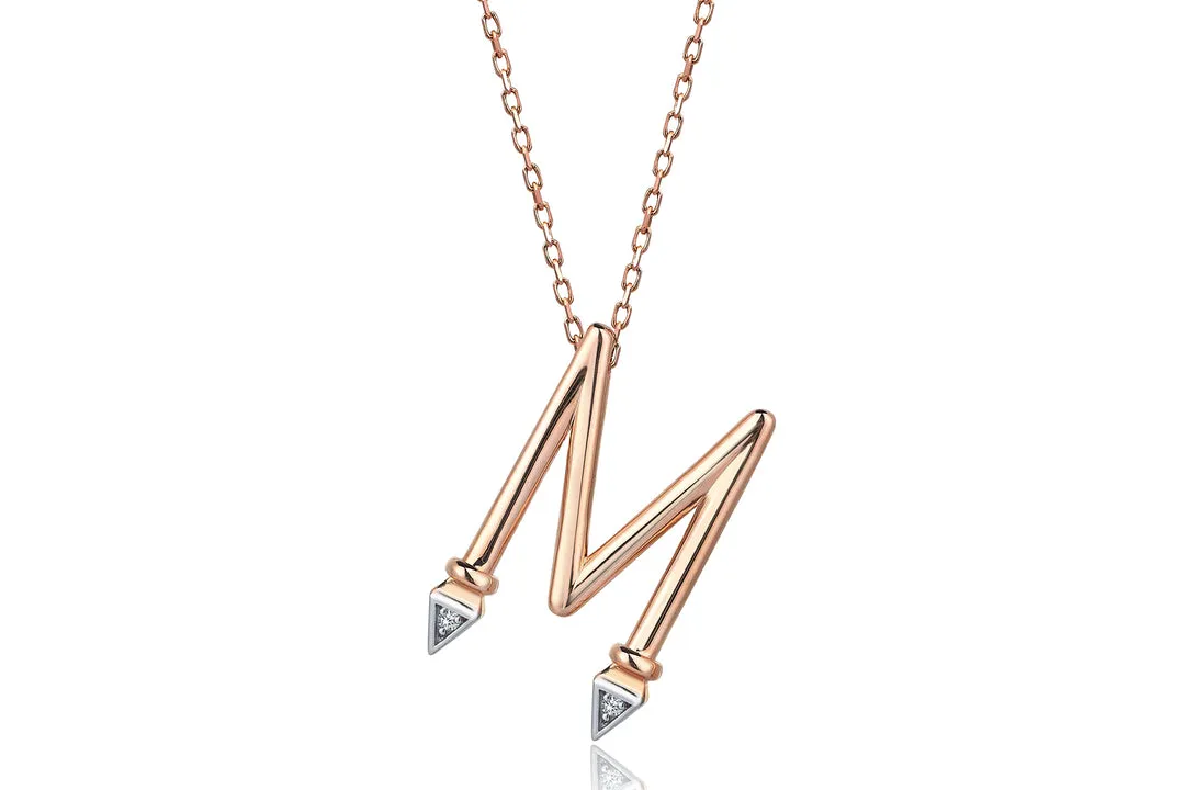 INITIAL DIAMOND GOLD LETTER NECKLACE