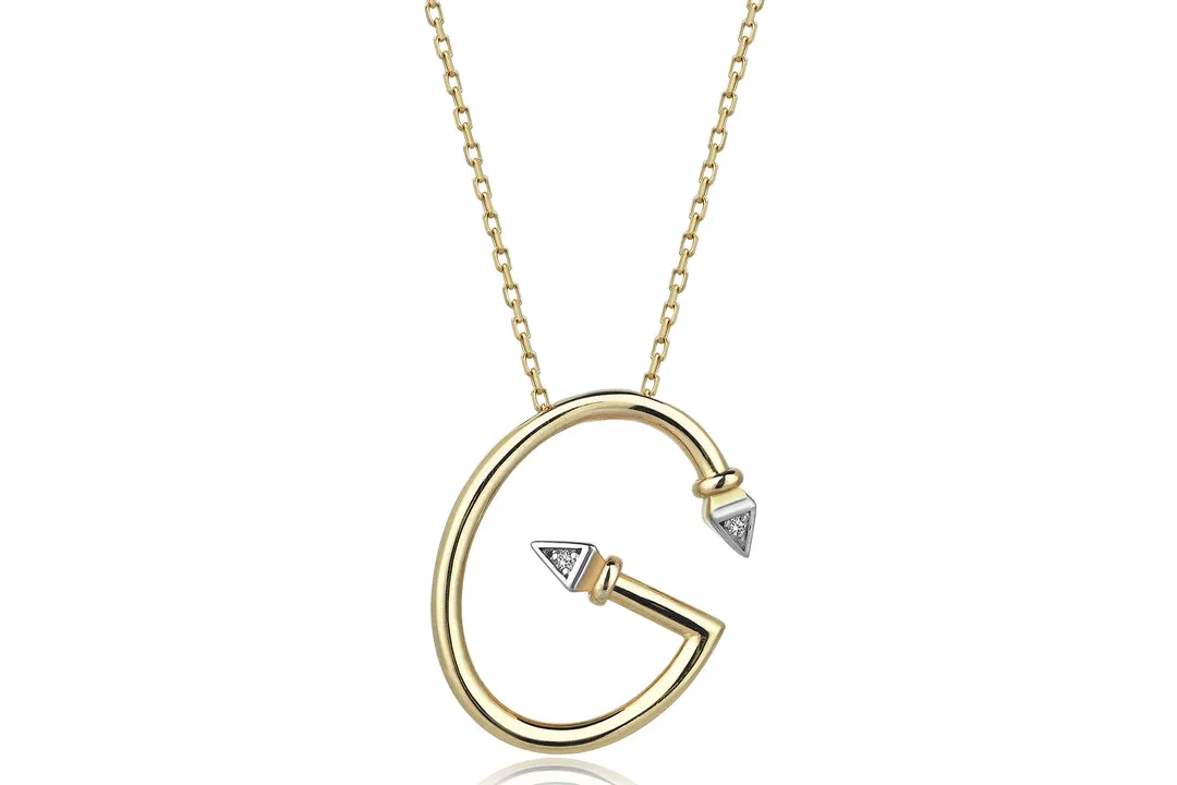 INITIAL DIAMOND GOLD LETTER NECKLACE