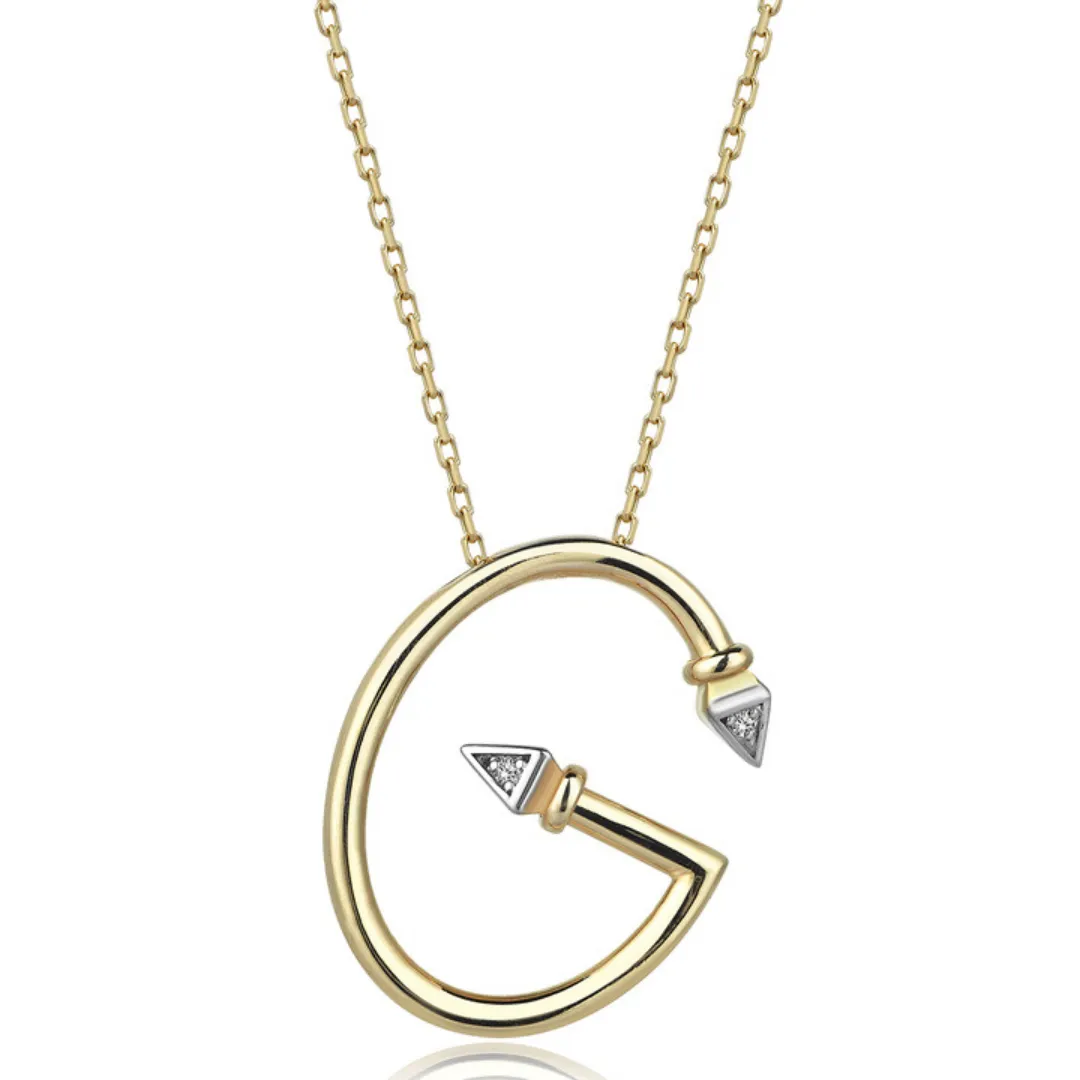 INITIAL DIAMOND GOLD LETTER NECKLACE