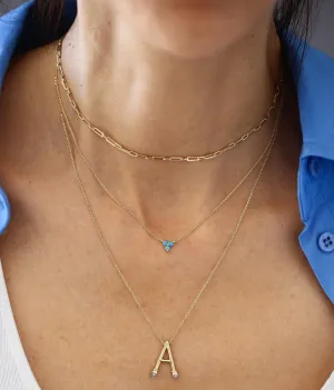 INITIAL DIAMOND GOLD LETTER NECKLACE