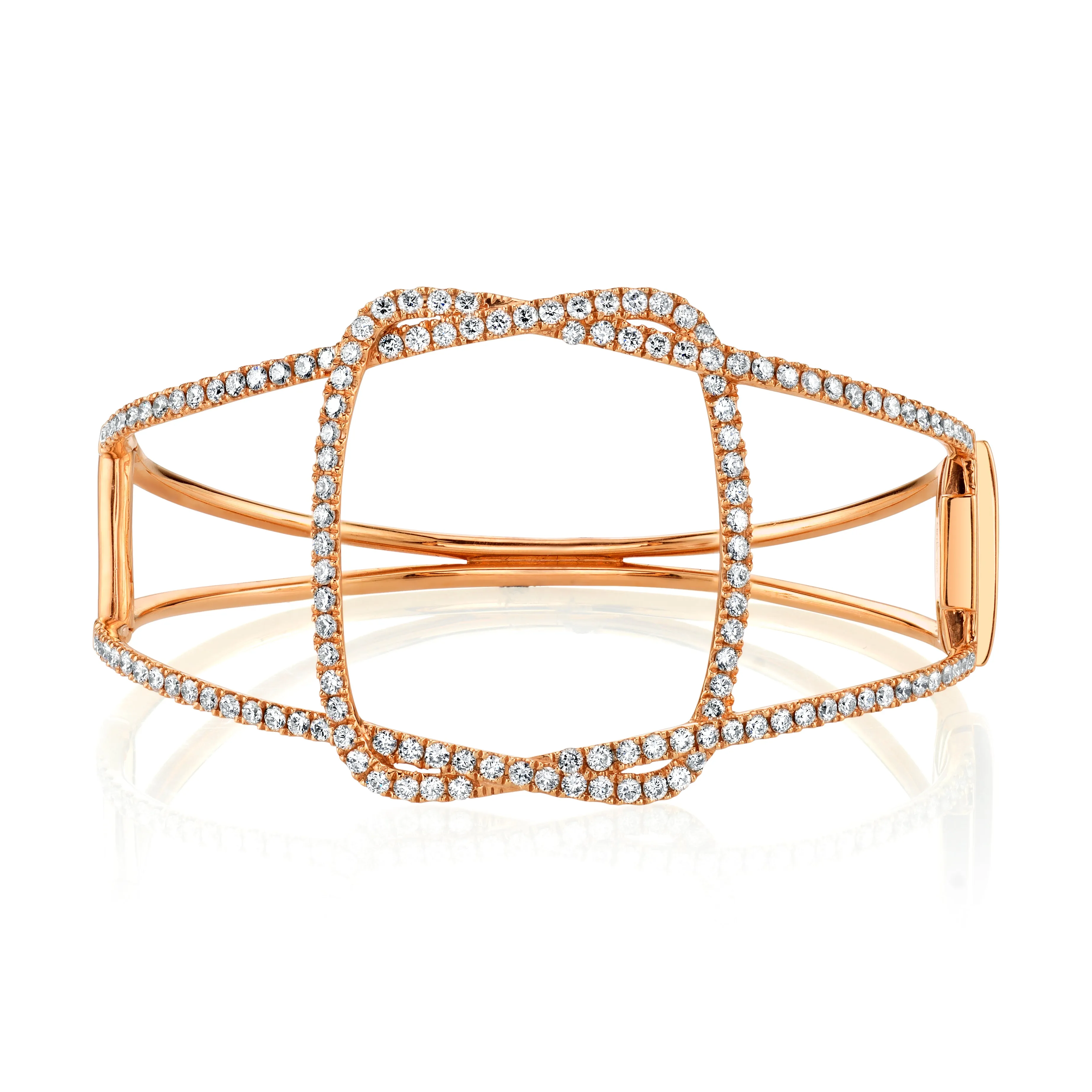 Interwoven Rose Gold & Diamond Bangle