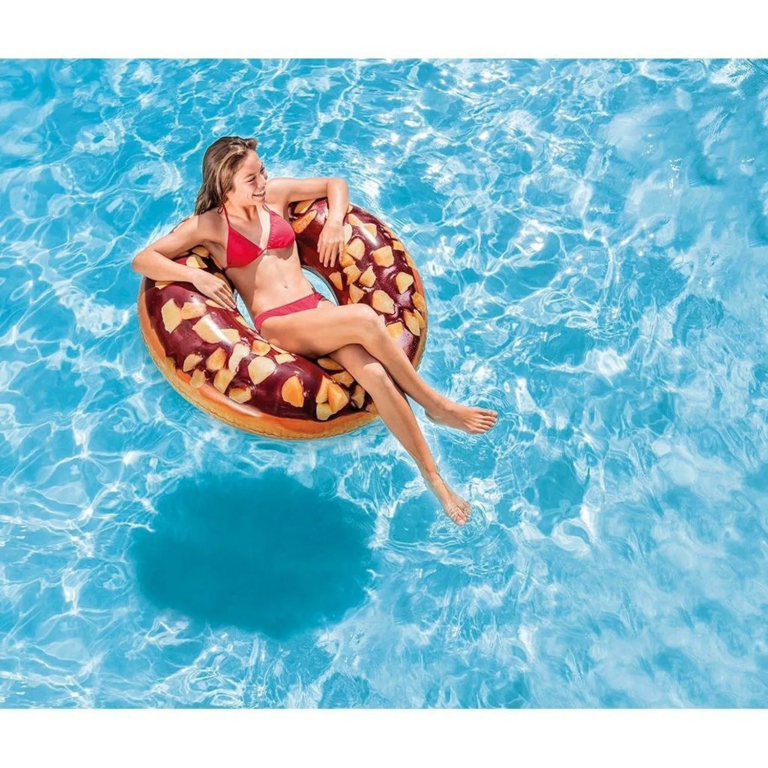 Intex Inflatable Giant Donut Nutty Chocolate Swim Ring 45"