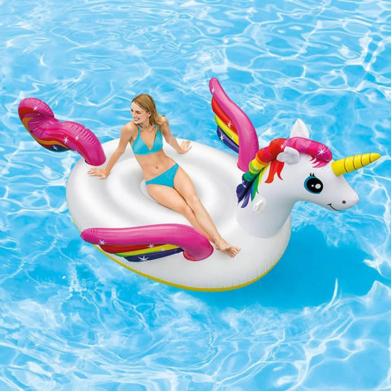 Intex Inflatable Unicorn Pool Lounger Mat 113" x 79" x 65"