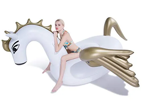 Jasonwell Giant Inflatable Pegasus Pool Float with Fast Valves Beach Swimming Pool Party Lounge Raft Toys for Adults & Kids 98.4 x 98.4 x 54.2-Inch