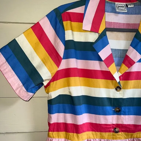 JOANIE CLOTHING Rainbow Cotton Shirt Dress