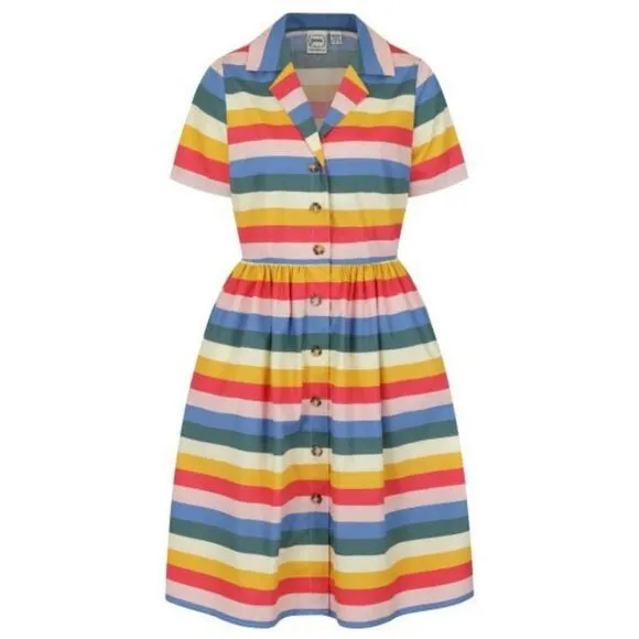 JOANIE CLOTHING Rainbow Cotton Shirt Dress