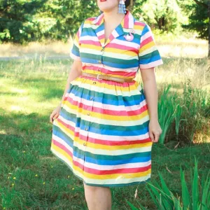 JOANIE CLOTHING Rainbow Cotton Shirt Dress