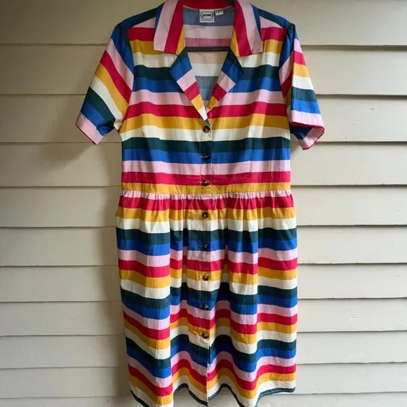 JOANIE CLOTHING Rainbow Cotton Shirt Dress