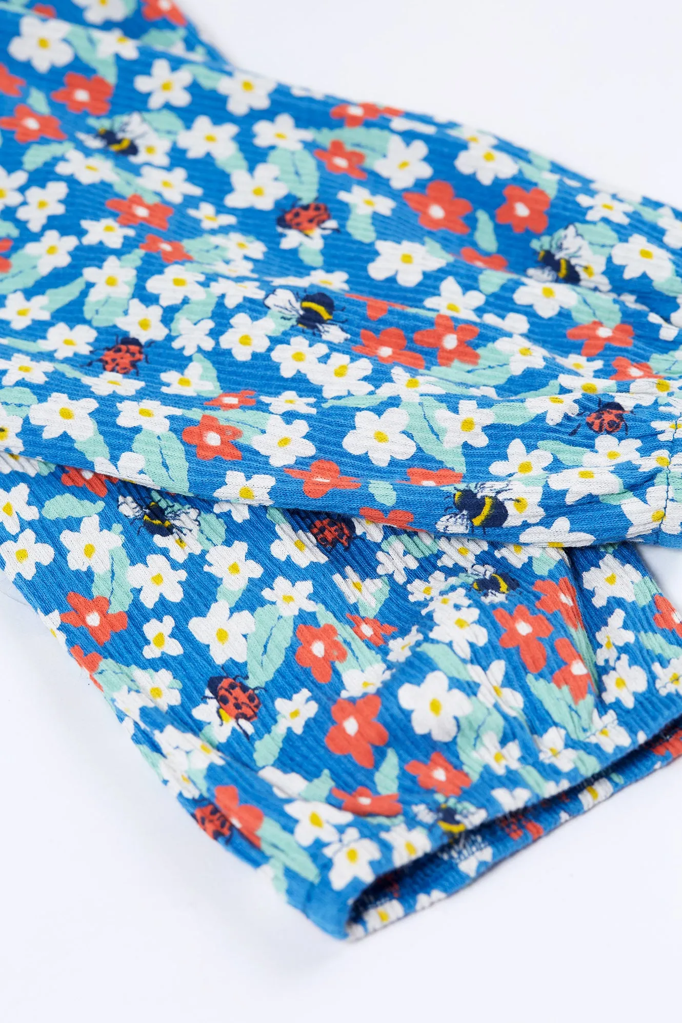 Jolee Jumpsuit Blue with Flowers and Bees Frugi Organic Clothing - Kid's Summer Clothing